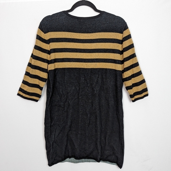 ModCloth TeeBerry & Weave L Cat Feline Sweater Dress Tunic Knit Striped French - Picture 5 of 15